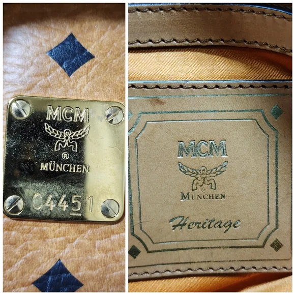 MCM Visetos Large Heritage Bowler Bag Cognac - Picture 4 of 16